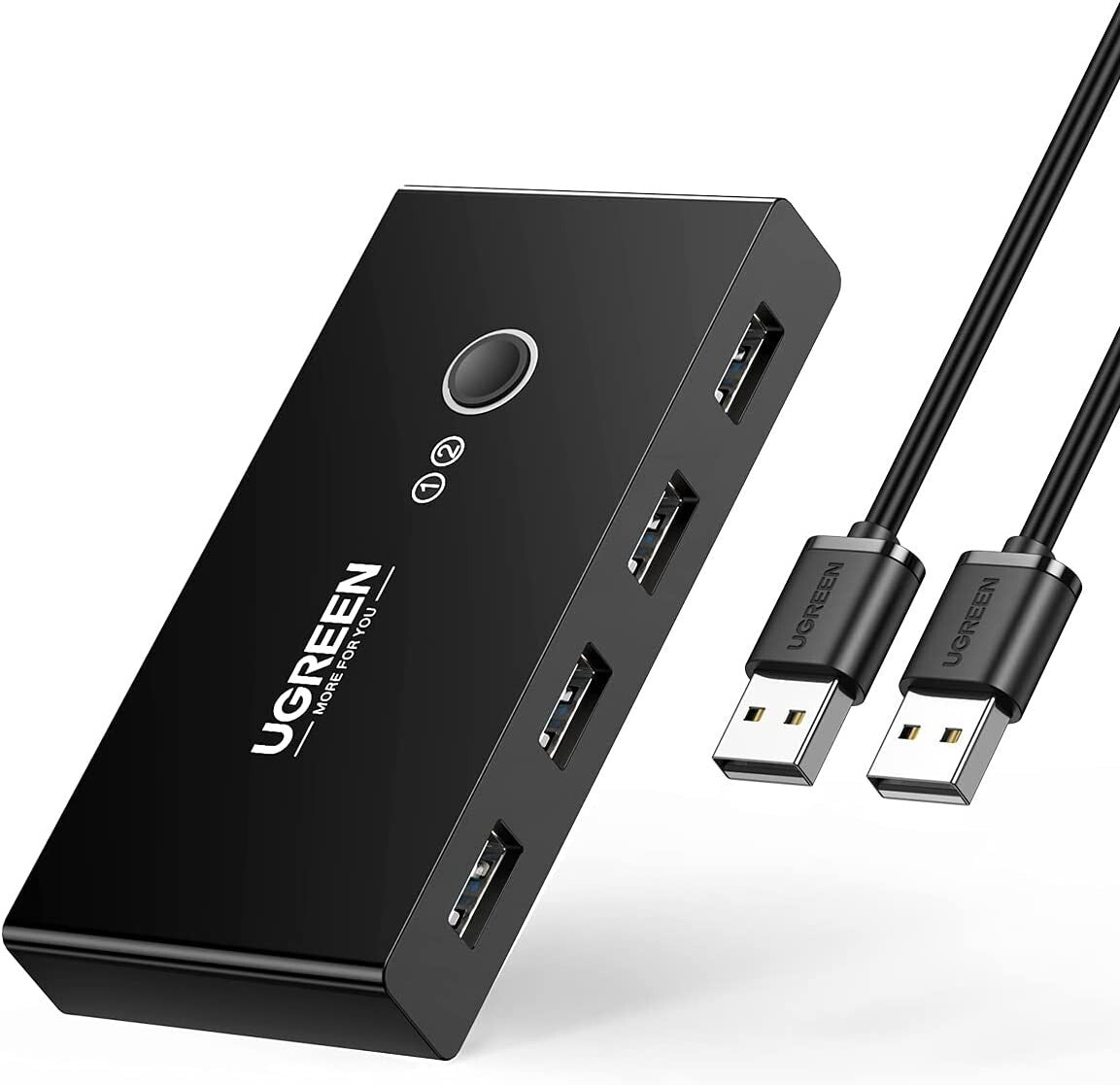 UGREEN USB 2.0 Sharing Switch, 2 Computers 4 Port USB Peripheral Switcher Adapte